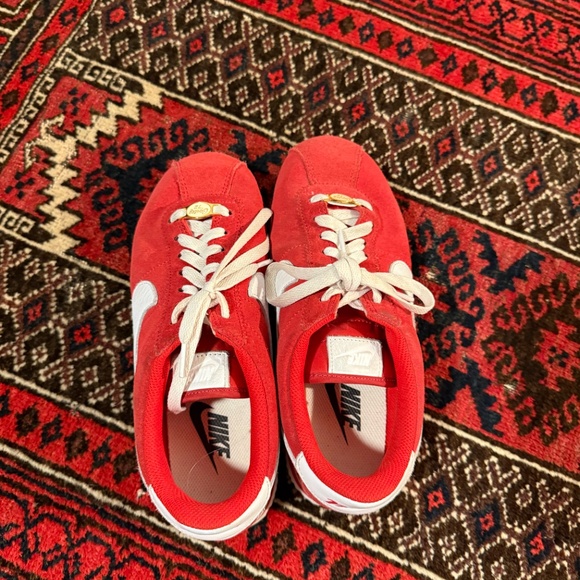 Nike Red & White Suede Cortez Sneakers | Classic Retro Style - Picture 4 of 5